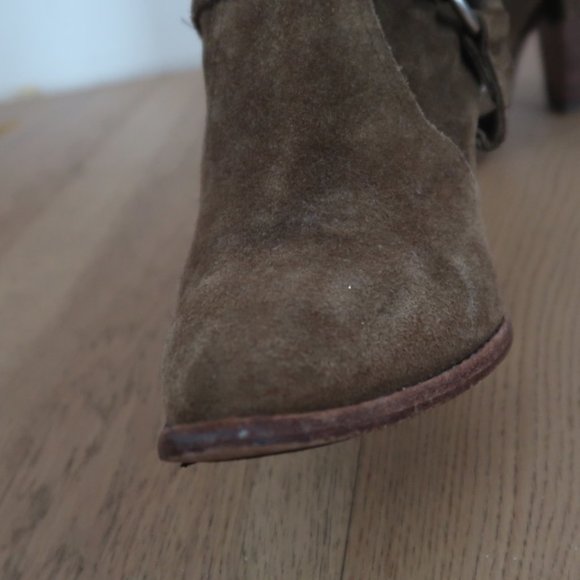 Isabel Marant Gaucho Ankle Boot EU 40 Calfskin Suede in Color Khaki Heels - Picture 7 of 9